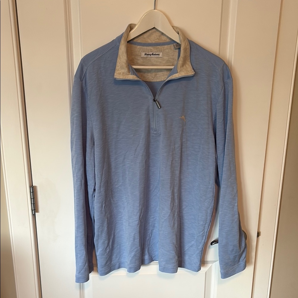 Tommy Bahama Blue Quarter-Zip Sweatshirt